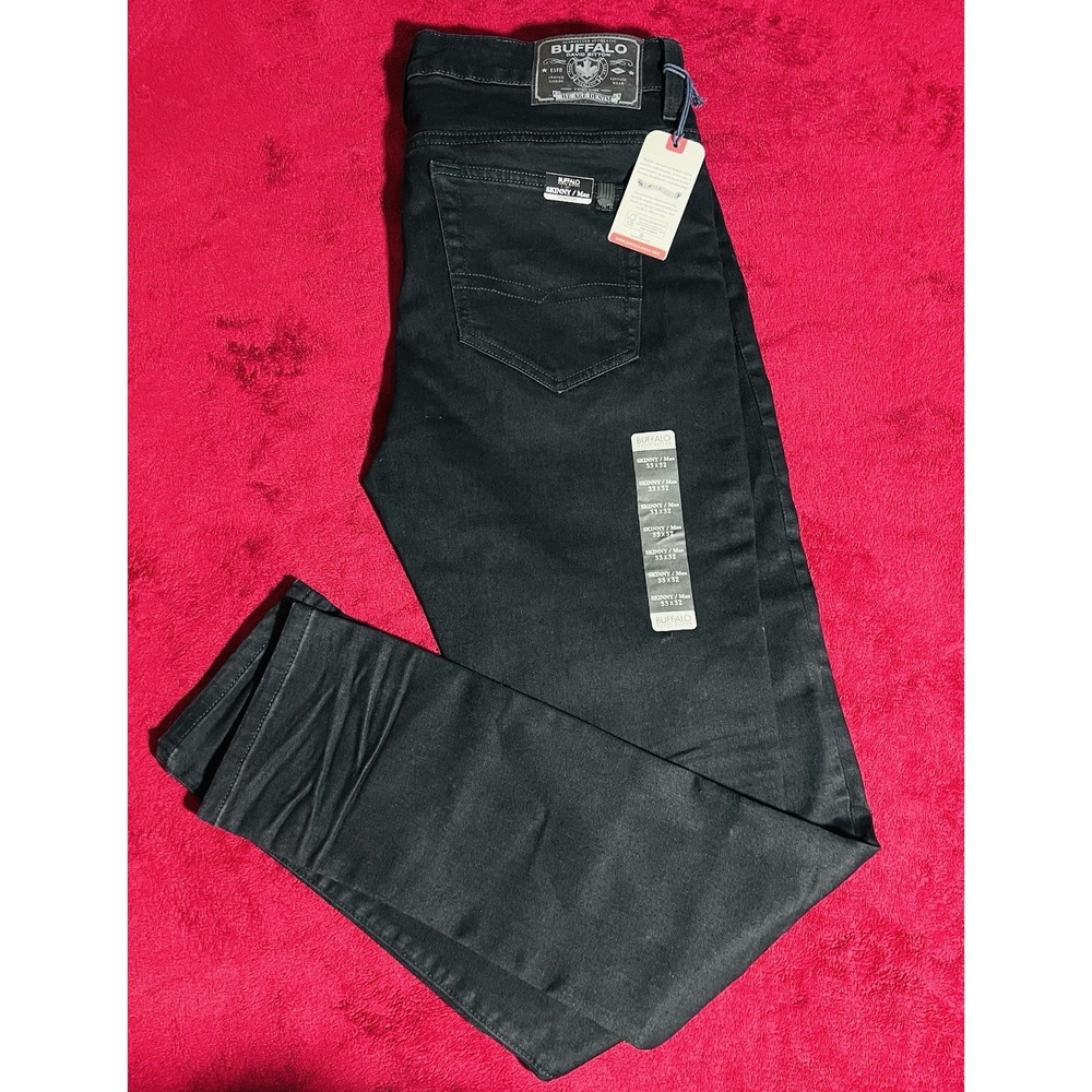 Buffalo David Bitton Skinny Max 33X32 Black Midnight Wax Classic Cowboy Jeans
